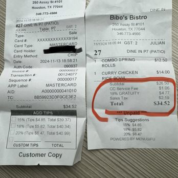 Bibo's Bistro & Bar - 38% tip if you don't pay attention. - Vietnamese Near Me - Houston, Texas Bibo's Bistro & Bar - 38% tip if you don't pay attention. - Vietnamese Near Me - Houston, Texas