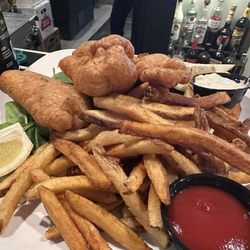The fish and chips. Very good. The batter for the fish was everything