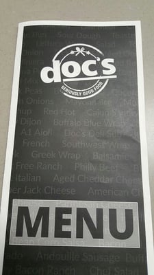 Menu photo 1 Doc's Beloit, WI