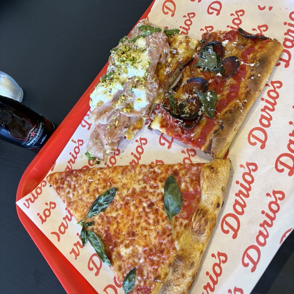 Dario’s Pizza - Regular slice , mortadella pizza slice , pepperoni pizza slice - Pizza Near Me - West Hempstead, New York Dario’s Pizza - Regular slice , mortadella pizza slice , pepperoni pizza slice - Pizza Near Me - West Hempstead, New York
