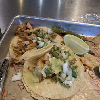 Twisted Trompo - Chicken tacos which were alright. Lacked taste. - Mexican Near Me - Dallas, Texas Twisted Trompo - Chicken tacos which were alright. Lacked taste. - Mexican Near Me - Dallas, Texas