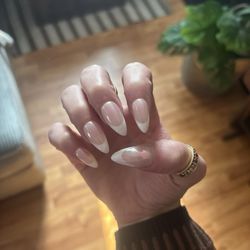 Fashion Nails Spa - Acrylic full set with French tip and chrome