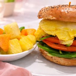 Paul's Restaurant - Everything Bagel sandwich with Fruit