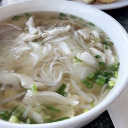 Chicken pho and Potstickers.