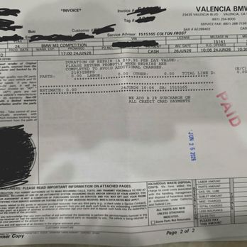 Valencia BMW - Receipt - Car Dealers Near Me - Valencia, California Valencia BMW - Receipt - Car Dealers Near Me - Valencia, California