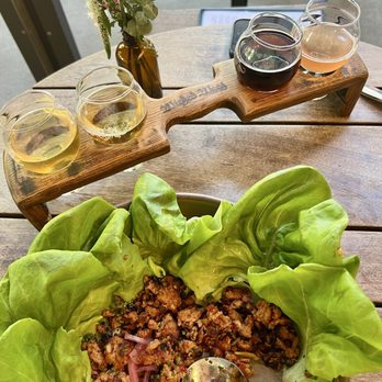 Wicked Weed Funkatorium - Chicken Lettuce Wraps & Beer Flight - Brewpubs Near Me - Asheville, North Carolina