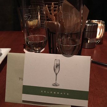 Seasons 52 - They greeted us with an anniversary card & free champagne - New American Near Me - Oak Brook, Illinois Seasons 52 - They greeted us with an anniversary card & free champagne - New American Near Me - Oak Brook, Illinois
