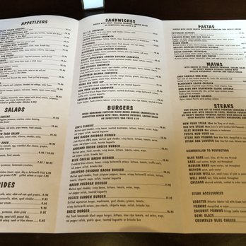 Lou's Grill - Inside of menu~ (September 2021) - Bars Near Me - Abbotsford, British Columbia