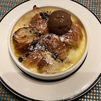 Bocanova - Warm Chocolate Croissant Bread Pudding with Mexican Chocolate Ice Cream - Latin American Near Me - Oakland, California