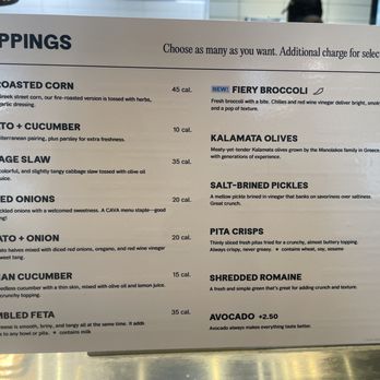 CAVA - Toppings - Salad Near Me - Overland Park, Kansas