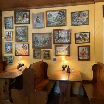 The Wagon Wheel Restaurant - A couple booths beneath the fabulous paint by number art near the kitchen - Burgers Near Me - Gill, Massachusetts The Wagon Wheel Restaurant - A couple booths beneath the fabulous paint by number art near the kitchen - Burgers Near Me - Gill, Massachusetts