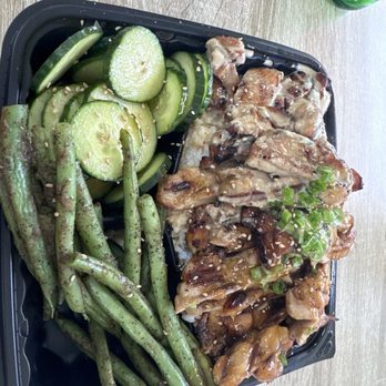 Mimi Teriyaki - Tacoma - Garlic AF and sticky situation combo with green beans and cucumber salad. Absolutely delicious - Japanese Near Me - Tacoma, Washington Mimi Teriyaki - Tacoma - Garlic AF and sticky situation combo with green beans and cucumber salad. Absolutely delicious - Japanese Near Me - Tacoma, Washington