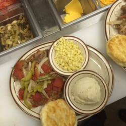 GreeneBow's - Today's specials are Swiss steak over rice shown here and fried tenderloin with two sides 7.25 come on by and see us