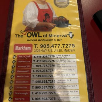 The Owl of Minerva - Menu - Korean Near Me - Markham, Ontario The Owl of Minerva - Menu - Korean Near Me - Markham, Ontario