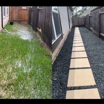 Green Path Landscapes - Horrible drainage from the builder. Daniel and team installed french drain and redo aesthetic! - Landscaping Near Me