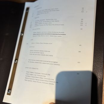 Restaurant Kadeau - Drink menu - Danish Near Me - København