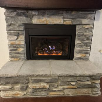 Leonard's Stone & Fireplace - Lighted fireplace - Fireplace Services Near Me - Burleson, Texas