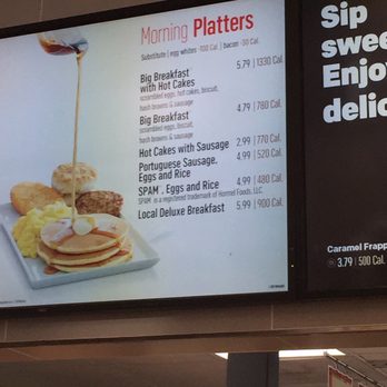 McDonald's - Only a part of the menu. First time in Hawaii and so surprised they have spam, eggs, and rice on the menu!!! - Fast Food Near Me - Honolulu, Hawaii McDonald's - Only a part of the menu. First time in Hawaii and so surprised they have spam, eggs, and rice on the menu!!! - Fast Food Near Me - Honolulu, Hawaii