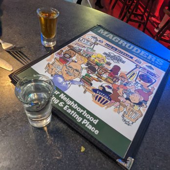 Magruders Pub & Banquets - a menu and two glasses of beer - Pool Halls Near Me - Depew, New York