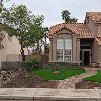 Outdoor Solutions - After they were done. I'm going to plant flowers on either side of the walkway by the sidewalk. - Landscaping Near Me - Mesa, Arizona