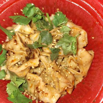 Dim Sum World - Wontons in chili oil - Dim Sum Near Me - Monterey Park, California Dim Sum World - Wontons in chili oil - Dim Sum Near Me - Monterey Park, California