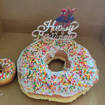 Randy Donuts - a happy birthday donut with sprinkles - Coffee & Tea Near Me - Norwalk, California