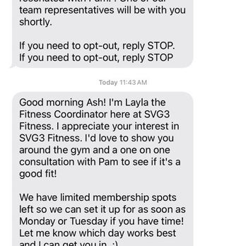 SVG3 Fitness - First text! All was well - Trainers Near Me - Las Vegas, Nevada SVG3 Fitness - First text! All was well - Trainers Near Me - Las Vegas, Nevada