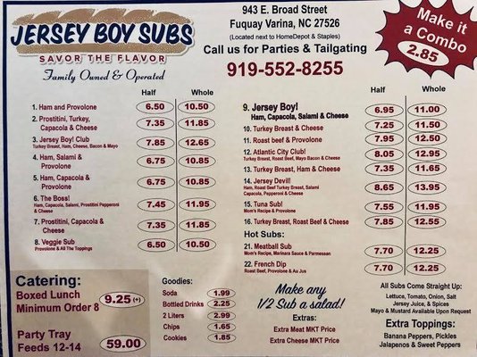 Menu photo 2 Jersey Boy Subs Fuquay-Varina, NC