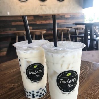 TeaLatte Bar - grape oolong (left) jasmine milk tea (right). - Coffee & Tea Near Me - Carrollton, Texas TeaLatte Bar - grape oolong (left) jasmine milk tea (right). - Coffee & Tea Near Me - Carrollton, Texas
