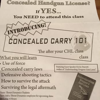 Threat Dynamics - Flyer describing one of Threat Dynamic's classes... - Gun/Rifle Ranges Near Me - Sherwood, Oregon