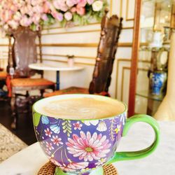 AnNam Bistro and Cafe - Regular hot cup of latte in a beautiful and colorful cup