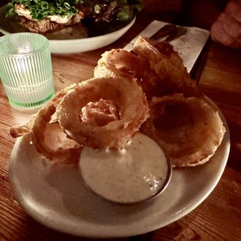 Allswell - Onion rings all day long - New American Near Me - Brooklyn, New York