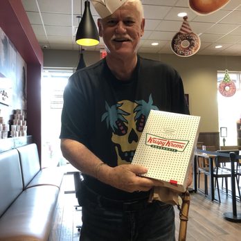 Krispy Kreme - Modeling the hat and holding the doughnuts ! - Donuts Near Me - Deerfield Beach, Florida