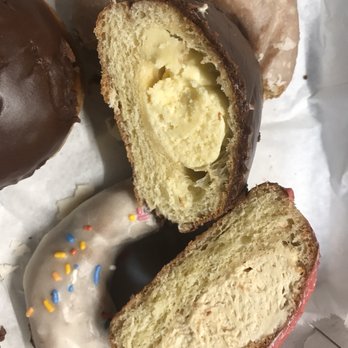 Donut Monster - Lemon glazed, buttermilk glazed, PB&J and chocolate buttercreme. - Donuts Near Me - Whitefish Bay, Wisconsin Donut Monster - Lemon glazed, buttermilk glazed, PB&J and chocolate buttercreme. - Donuts Near Me - Whitefish Bay, Wisconsin