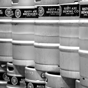 Rusty Axe Brewing - a row of kegs - Brewpubs Near Me - Lufkin, Texas Rusty Axe Brewing - a row of kegs - Brewpubs Near Me - Lufkin, Texas