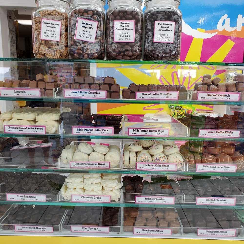 a display of various types of candy a display of various types of candy