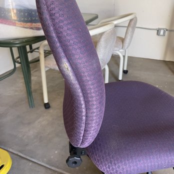 Muscles for Moving - Chair that fabric torn due to neglect on movers part by laying on bear floor of moving truck - Movers Near Me - Kelseyville, California