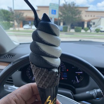 Bae - Charcoal and pineapple flavored ice cream cone - Ice Cream & Frozen Yogurt Near Me - Houston, Texas Bae - Charcoal and pineapple flavored ice cream cone - Ice Cream & Frozen Yogurt Near Me - Houston, Texas