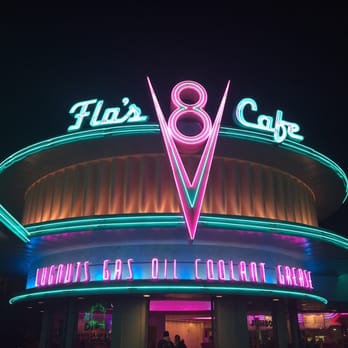Flo's V8 Cafe - Flo's V8 Cafe at night! - Cafes Near Me - Anaheim, California