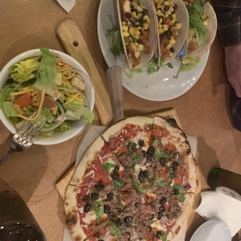 Fire Stone Wood Fired Grill - Side garden salad, Circle City Tacos, Meat Baby LG pizza - Pizza Near Me - Dothan, Alabama Fire Stone Wood Fired Grill - Side garden salad, Circle City Tacos, Meat Baby LG pizza - Pizza Near Me - Dothan, Alabama