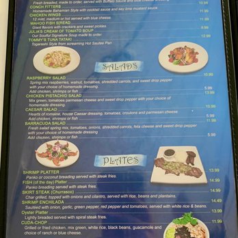 Barracuda Grill - 12/25/20 menu - Seafood Near Me - Marathon, Florida