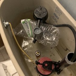 Lockhart’s Plumbing and Remodeling - Inside of toilet right now to stop rumning