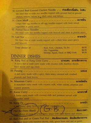 Menu photo 7 Thai Aree House Chicago, IL