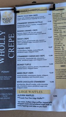 Menu photo 1 Wholly Crepe San Marcos, CA Menu photo 1 Wholly Crepe San Marcos, CA