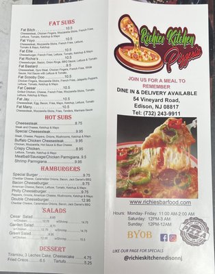 Menu photo 2 Richie’s Pizzeria And Restaurant Edison, NJ Menu photo 2 Richie’s Pizzeria And Restaurant Edison, NJ