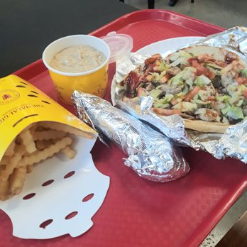 The Halal Guys - Chicken Gro Sandwich, Fries, Pita Bread, and Baba Ghanoush Dip - Middle Eastern Near Me - Houston, Texas The Halal Guys - Chicken Gro Sandwich, Fries, Pita Bread, and Baba Ghanoush Dip - Middle Eastern Near Me - Houston, Texas