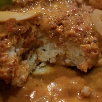 Blue Bamboo - Inside the grit cake from the shrimp and grits. - Comfort Food Near Me - Jacksonville, Florida Blue Bamboo - Inside the grit cake from the shrimp and grits. - Comfort Food Near Me - Jacksonville, Florida