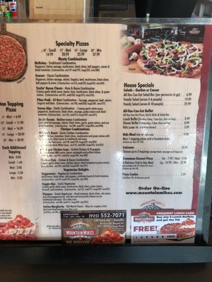 Menu photo 3 Mountain Mike's Pizza Danville, CA