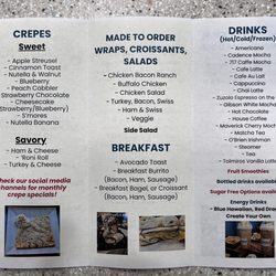 Cadence Coffeehouse & Creperie - Menu inside