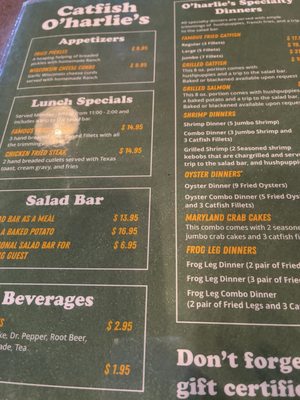 Menu photo 2 Catfish O'Harlies Decatur, TX Menu photo 2 Catfish O'Harlies Decatur, TX